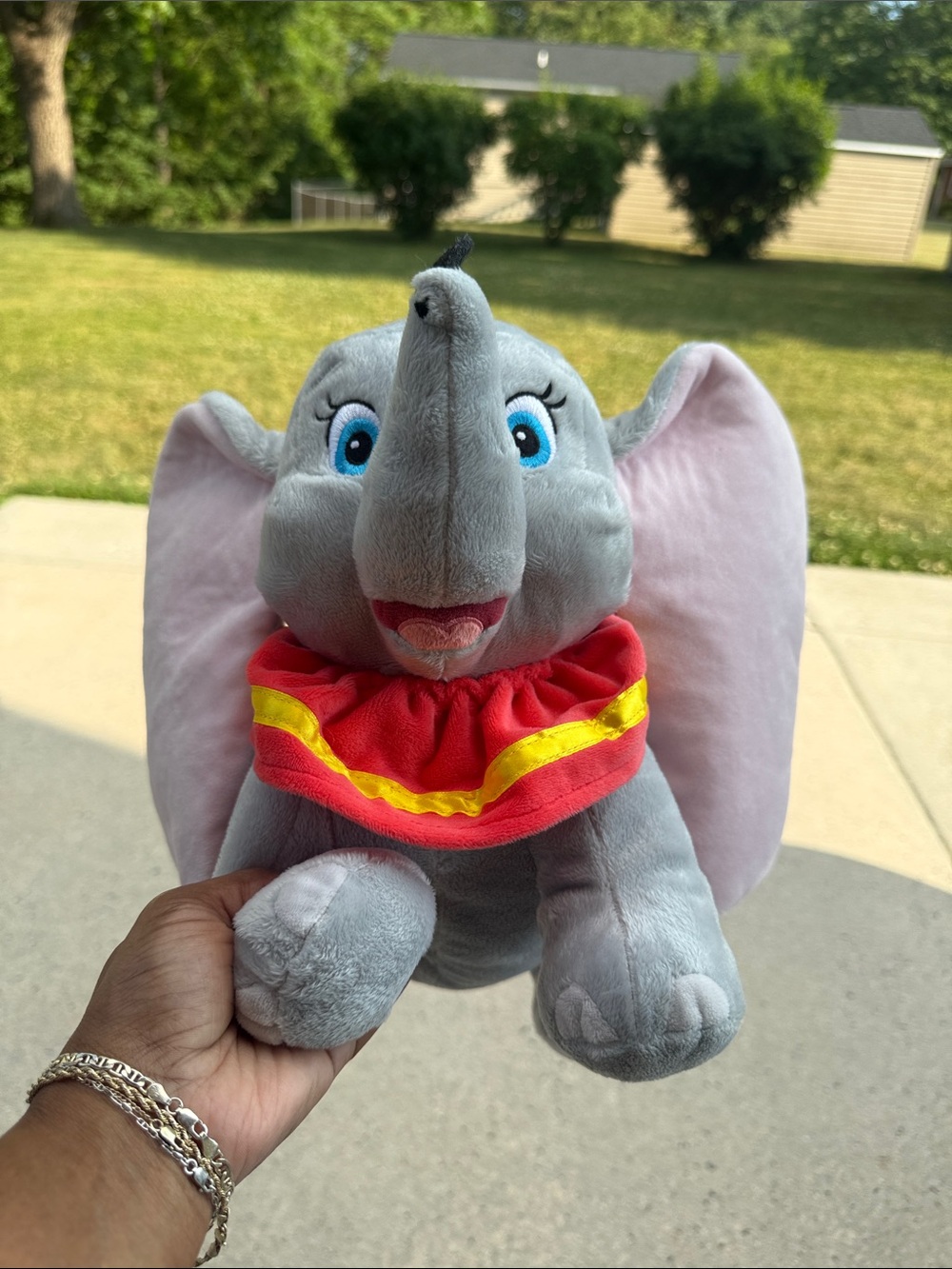 Dumbo Plush Toy - Gray Elephant with Yellow Hat and Red Collar